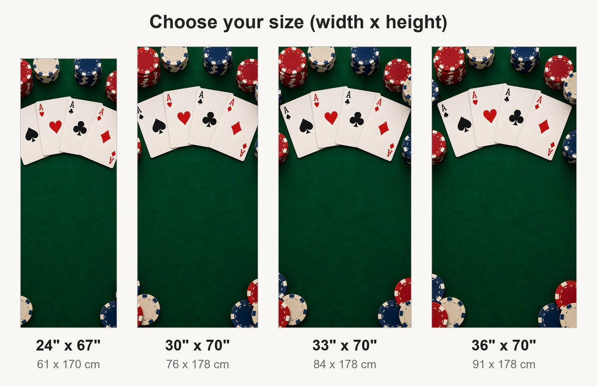 Poker Night fridge wrap available sizes 24, 30, 33 and 36 inch