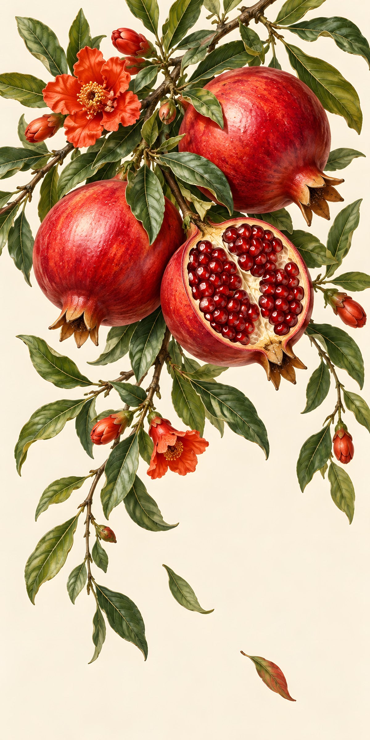 Pomegranates fridge wrap full design