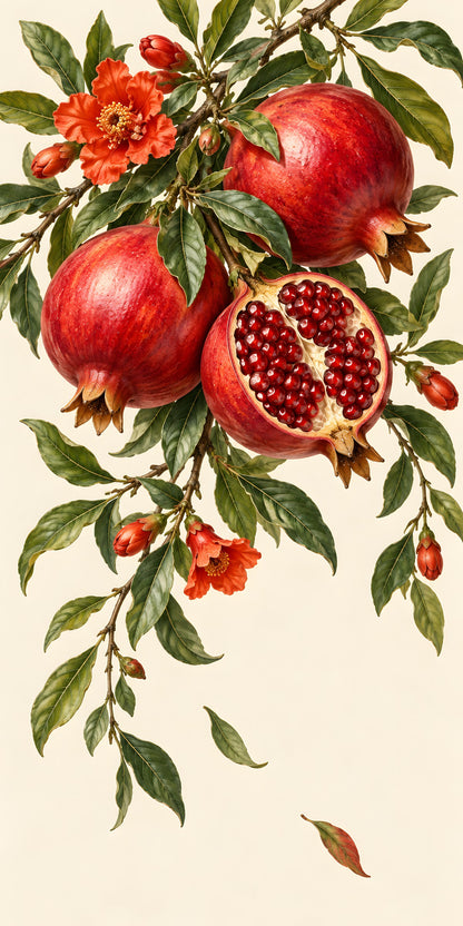 Pomegranates fridge wrap full design