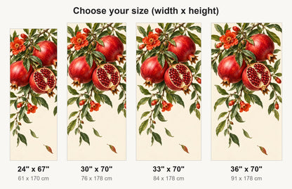 Pomegranates fridge wrap available sizes 24, 30, 33 and 36 inch