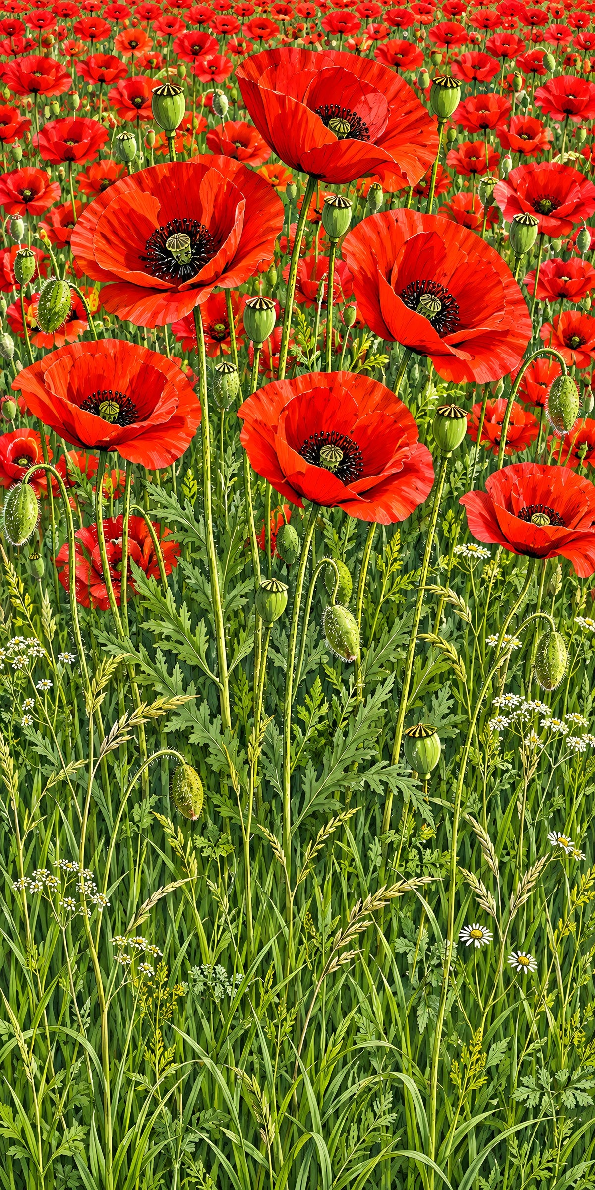 Poppy Field fridge wrap full design