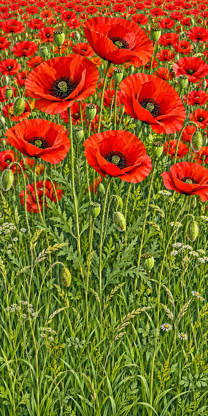 Poppy Field fridge wrap full design