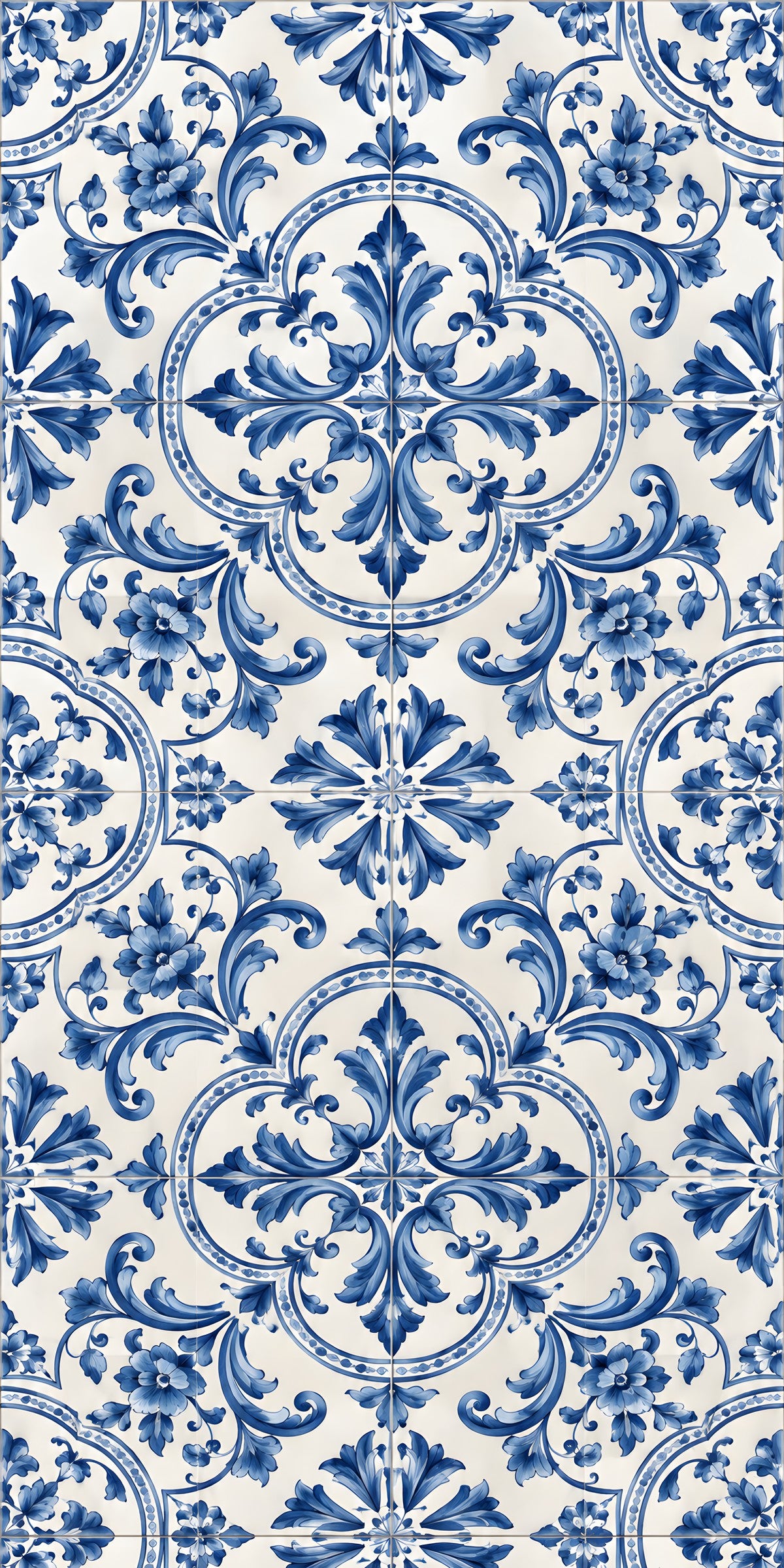 Portuguese Azulejo Tiles fridge wrap full design