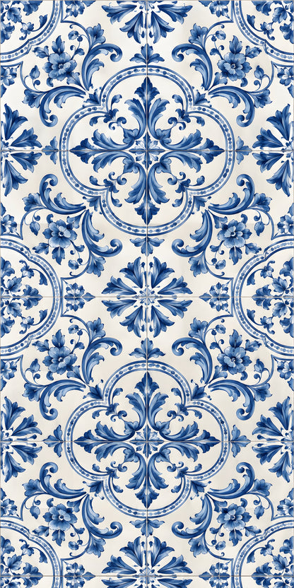 Portuguese Azulejo Tiles fridge wrap full design