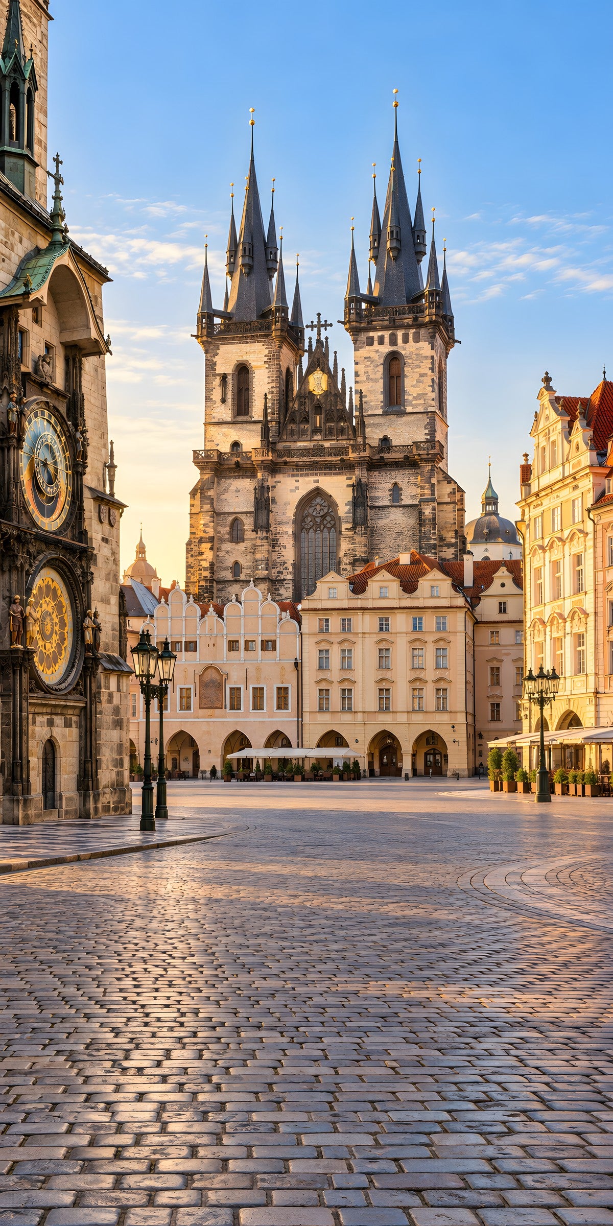 Prague Old Town fridge wrap full design