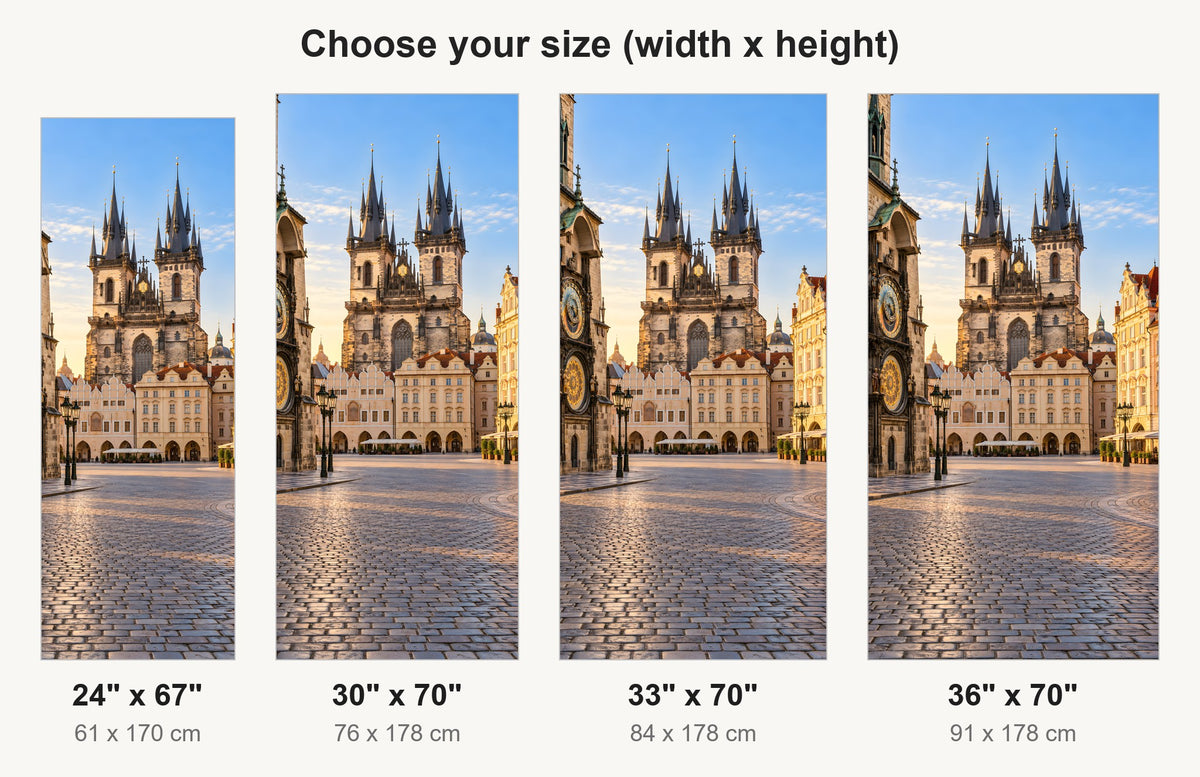 Prague Old Town fridge wrap available sizes 24, 30, 33 and 36 inch