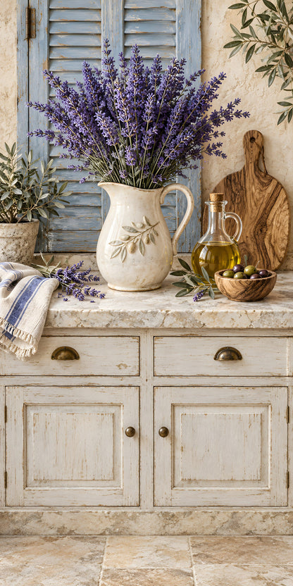 Provence Lavender Kitchen fridge wrap full design