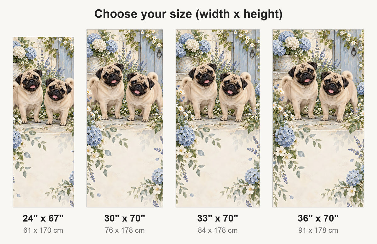 Pugs fridge wrap available sizes 24, 30, 33 and 36 inch