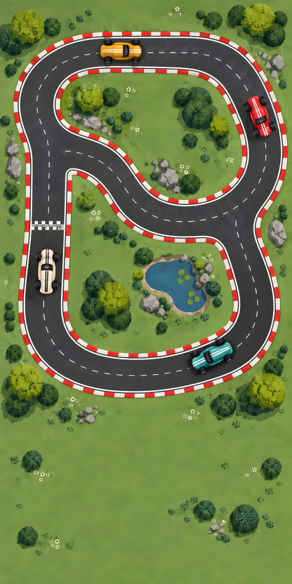 Race Car Track fridge wrap full design