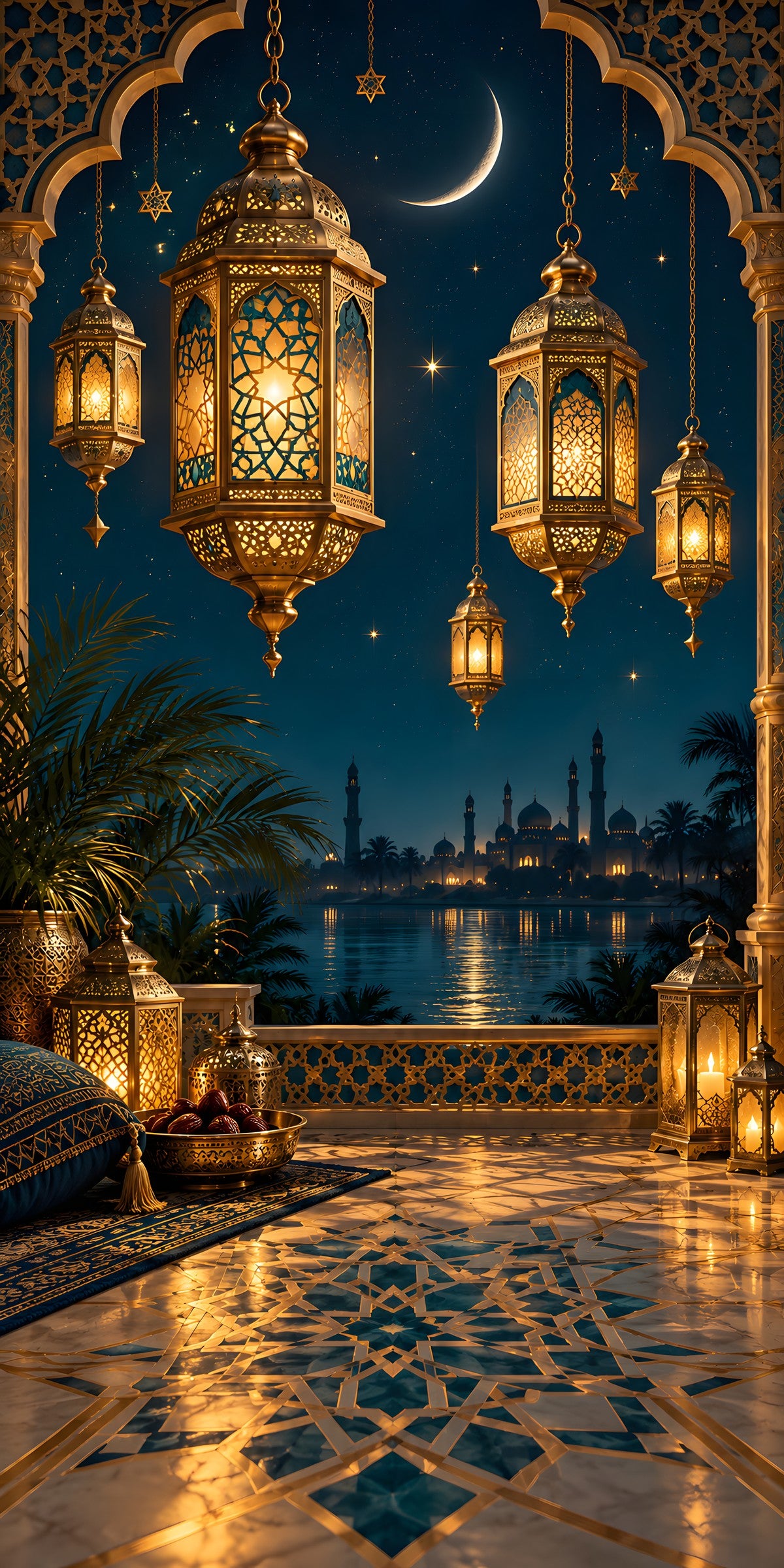 Ramadan Lanterns fridge wrap full design