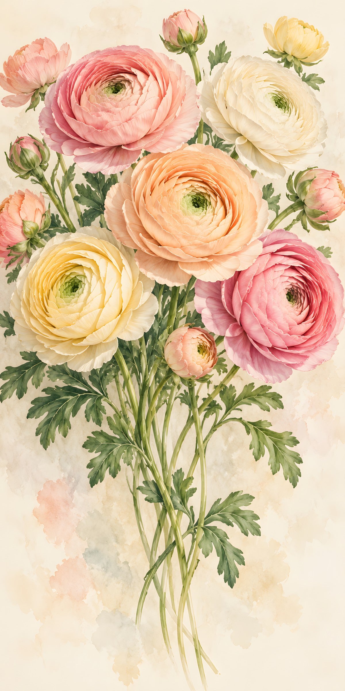 Ranunculus fridge wrap full design