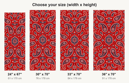 Red Bandana Paisley fridge wrap available sizes 24, 30, 33 and 36 inch