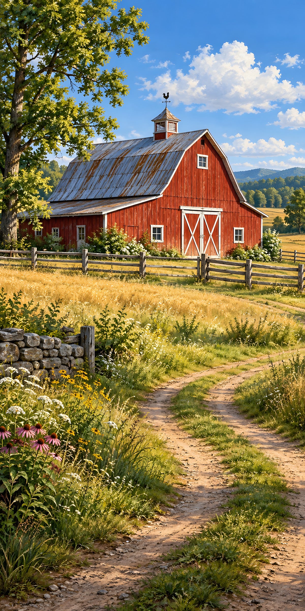 Red Barn fridge wrap full design