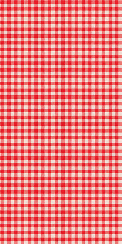 Red Gingham fridge wrap full design