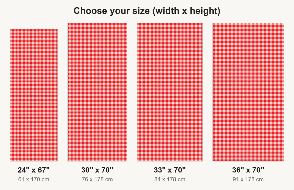 Red Gingham fridge wrap available sizes 24, 30, 33 and 36 inch
