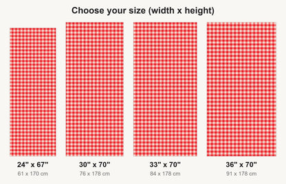 Red Gingham fridge wrap available sizes 24, 30, 33 and 36 inch