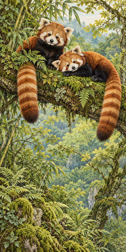 Red Pandas fridge wrap full design