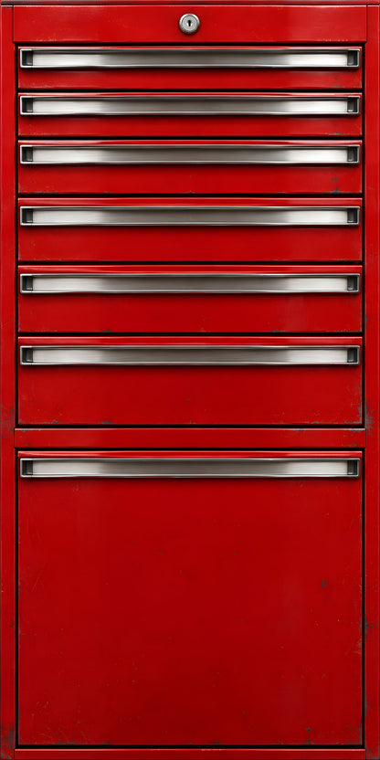 Red Tool Chest fridge wrap full design