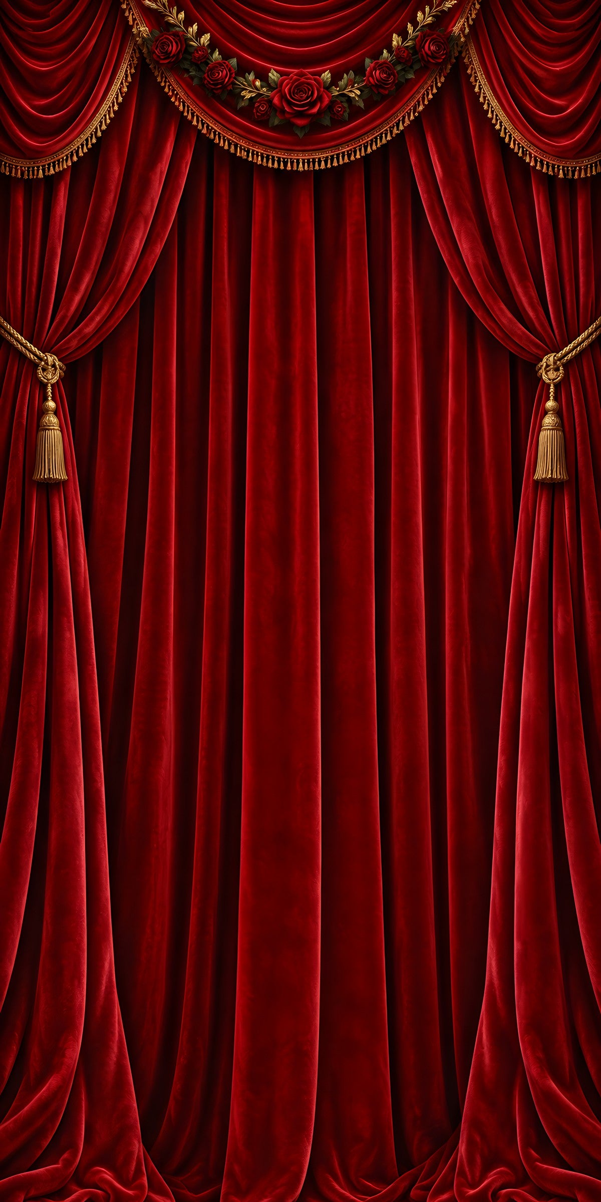 Red Velvet Theater Curtain fridge wrap full design