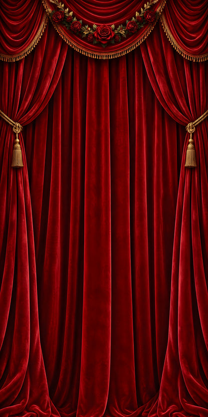 Red Velvet Theater Curtain fridge wrap full design