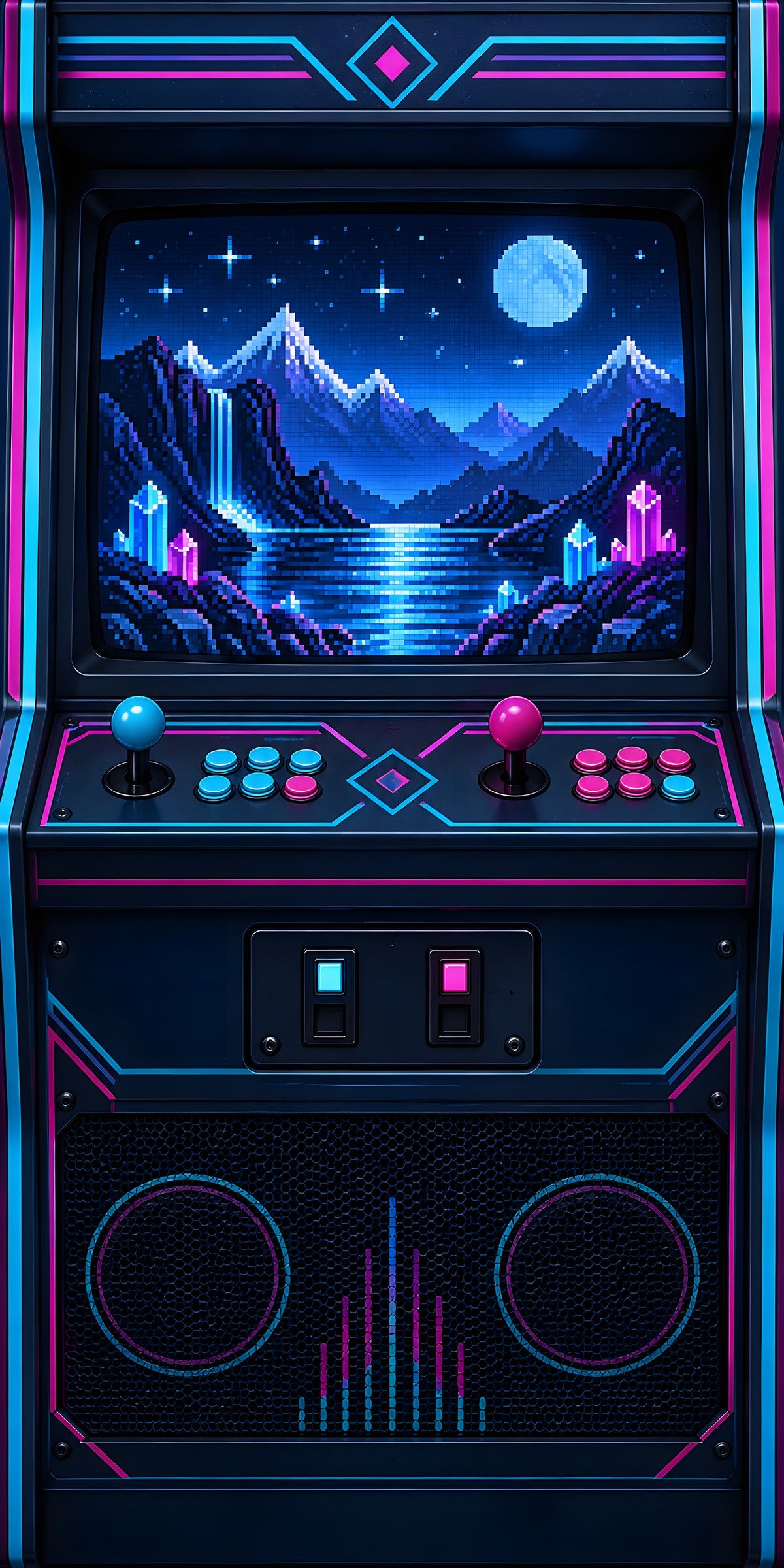 Retro Arcade Cabinet fridge wrap full design