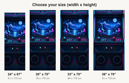 Retro Arcade Cabinet fridge wrap available sizes 24, 30, 33 and 36 inch