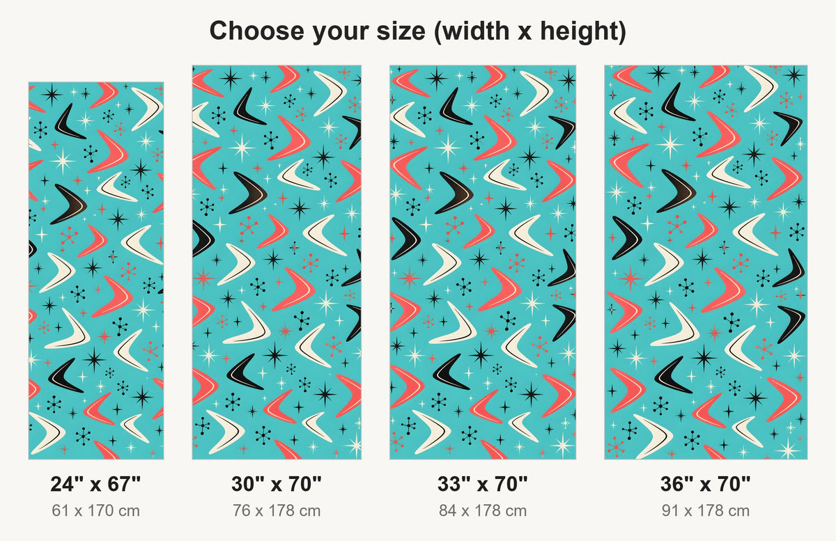 Retro Boomerang Pattern fridge wrap available sizes 24, 30, 33 and 36 inch
