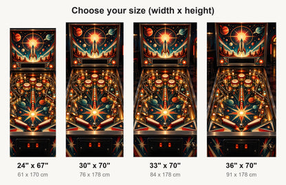 Retro Pinball Machine fridge wrap available sizes 24, 30, 33 and 36 inch