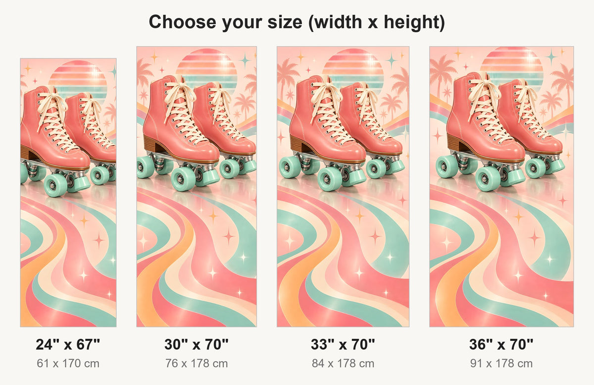 Retro Roller Skates fridge wrap available sizes 24, 30, 33 and 36 inch