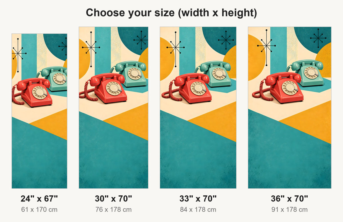 Retro Rotary Telephones fridge wrap available sizes 24, 30, 33 and 36 inch