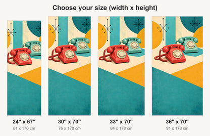 Retro Rotary Telephones fridge wrap available sizes 24, 30, 33 and 36 inch