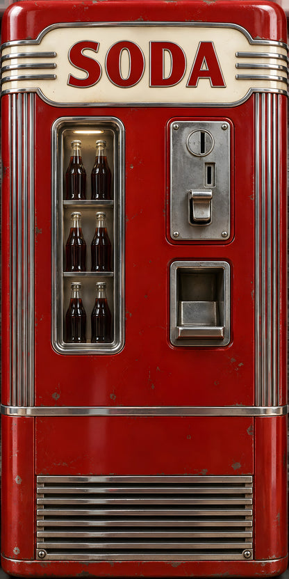 Retro Soda Machine fridge wrap full design