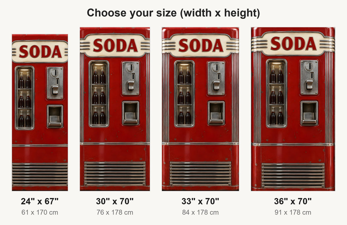 Retro Soda Machine fridge wrap available sizes 24, 30, 33 and 36 inch