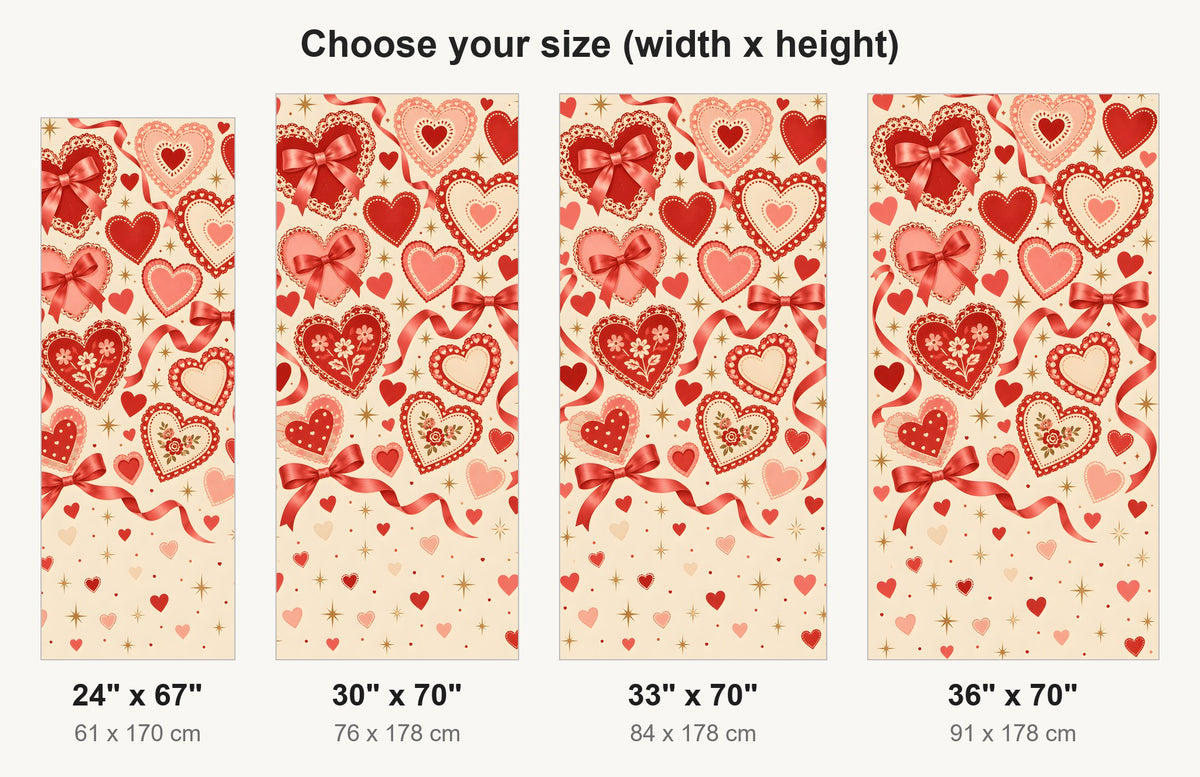 Retro Valentine Hearts fridge wrap available sizes 24, 30, 33 and 36 inch