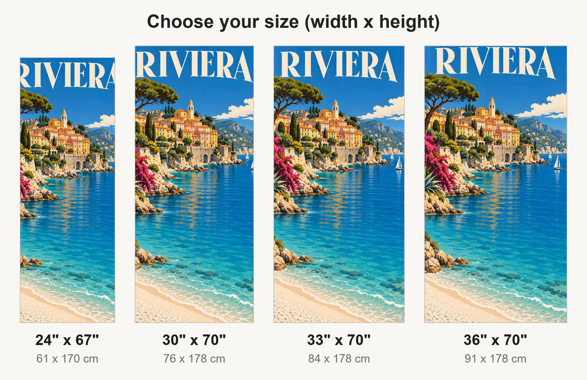 Riviera Travel Poster fridge wrap available sizes 24, 30, 33 and 36 inch