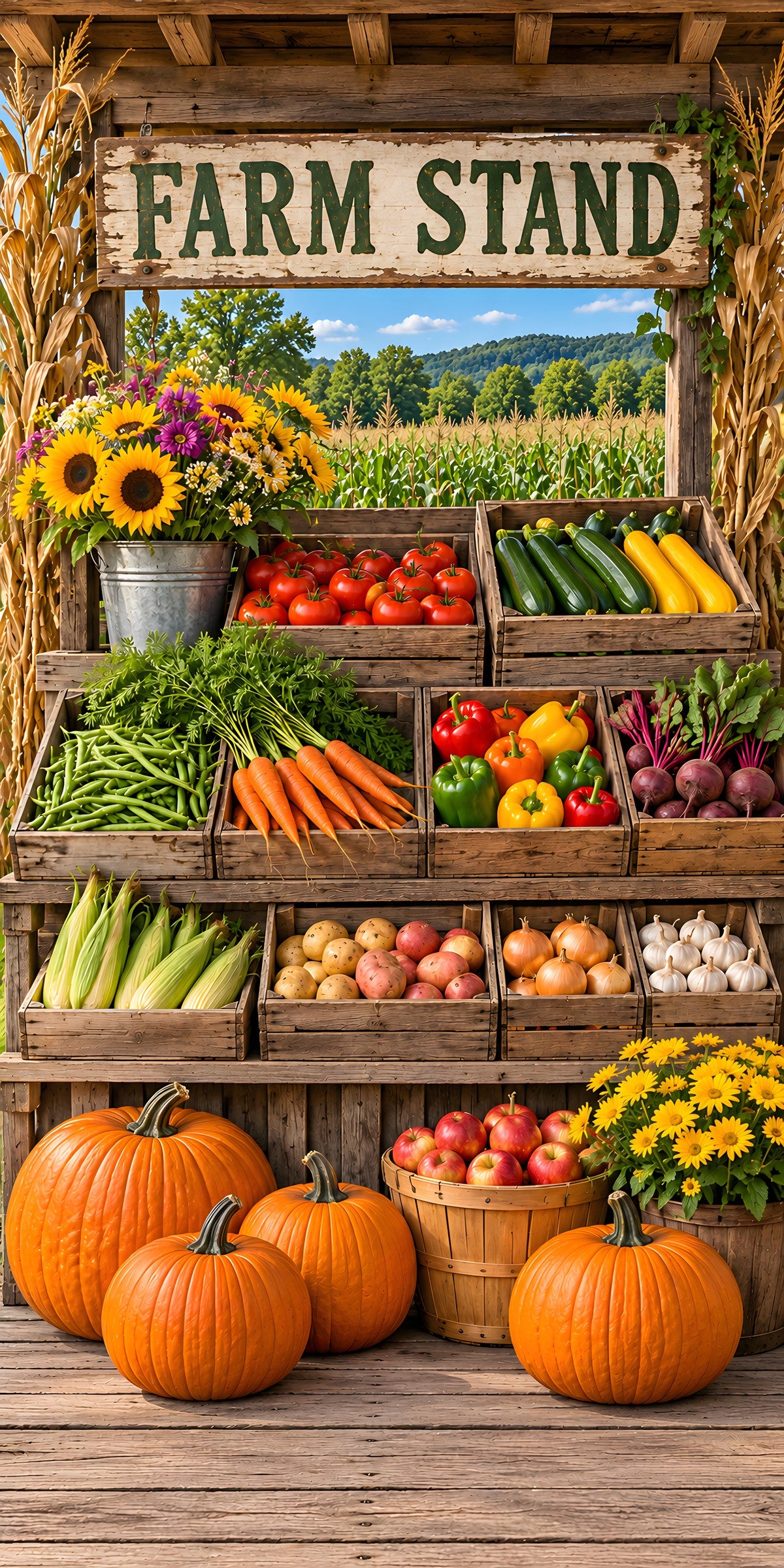 Roadside Farm Stand fridge wrap full design