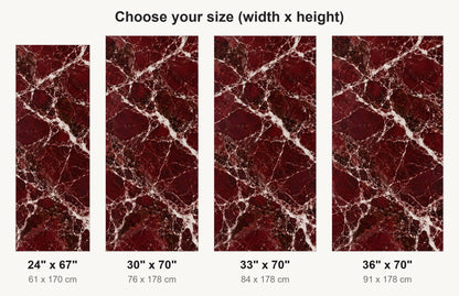 Rosso Levanto Red Marble fridge wrap available sizes 24, 30, 33 and 36 inch