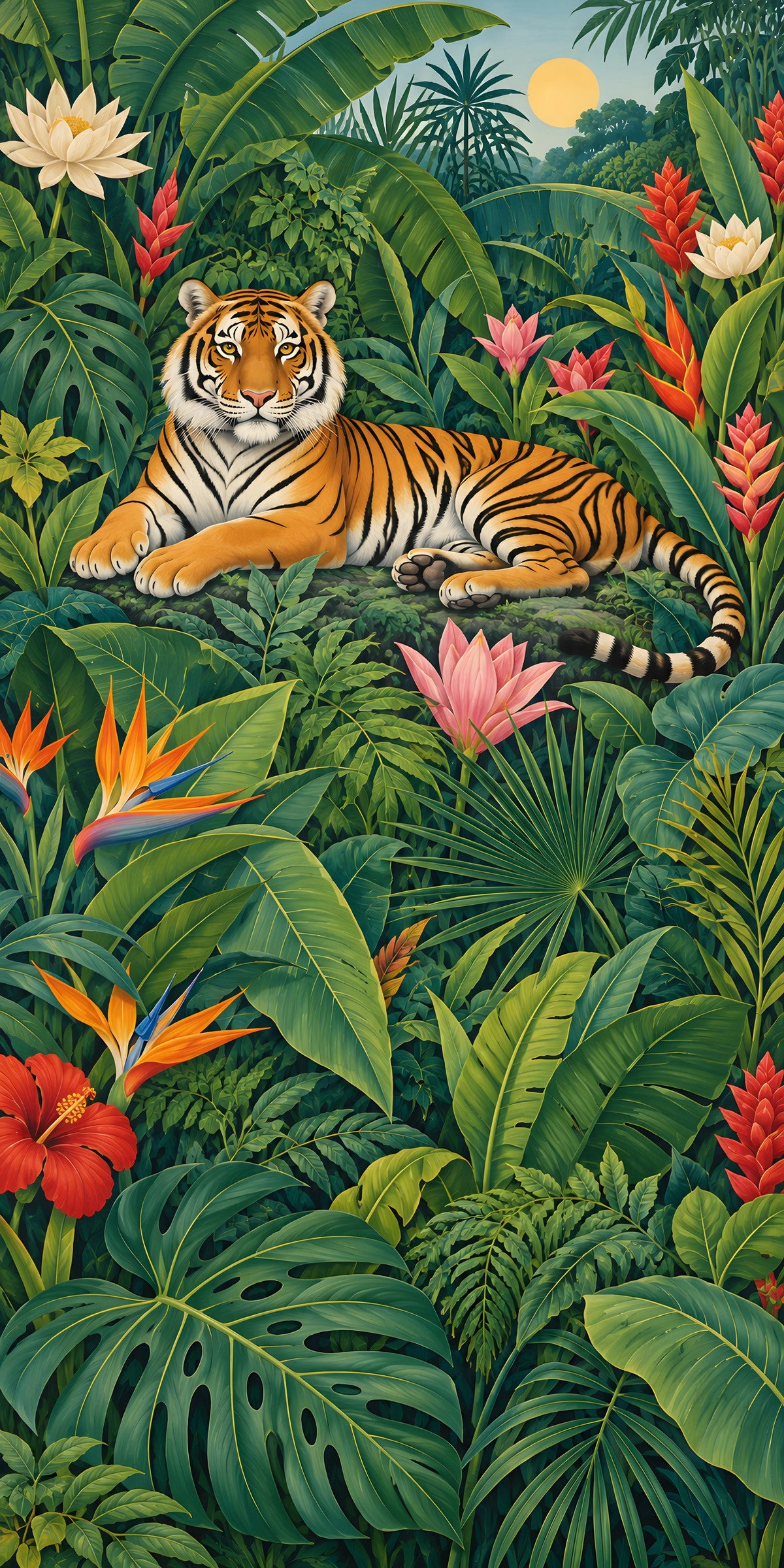 Rousseau-Inspired Jungle fridge wrap full design