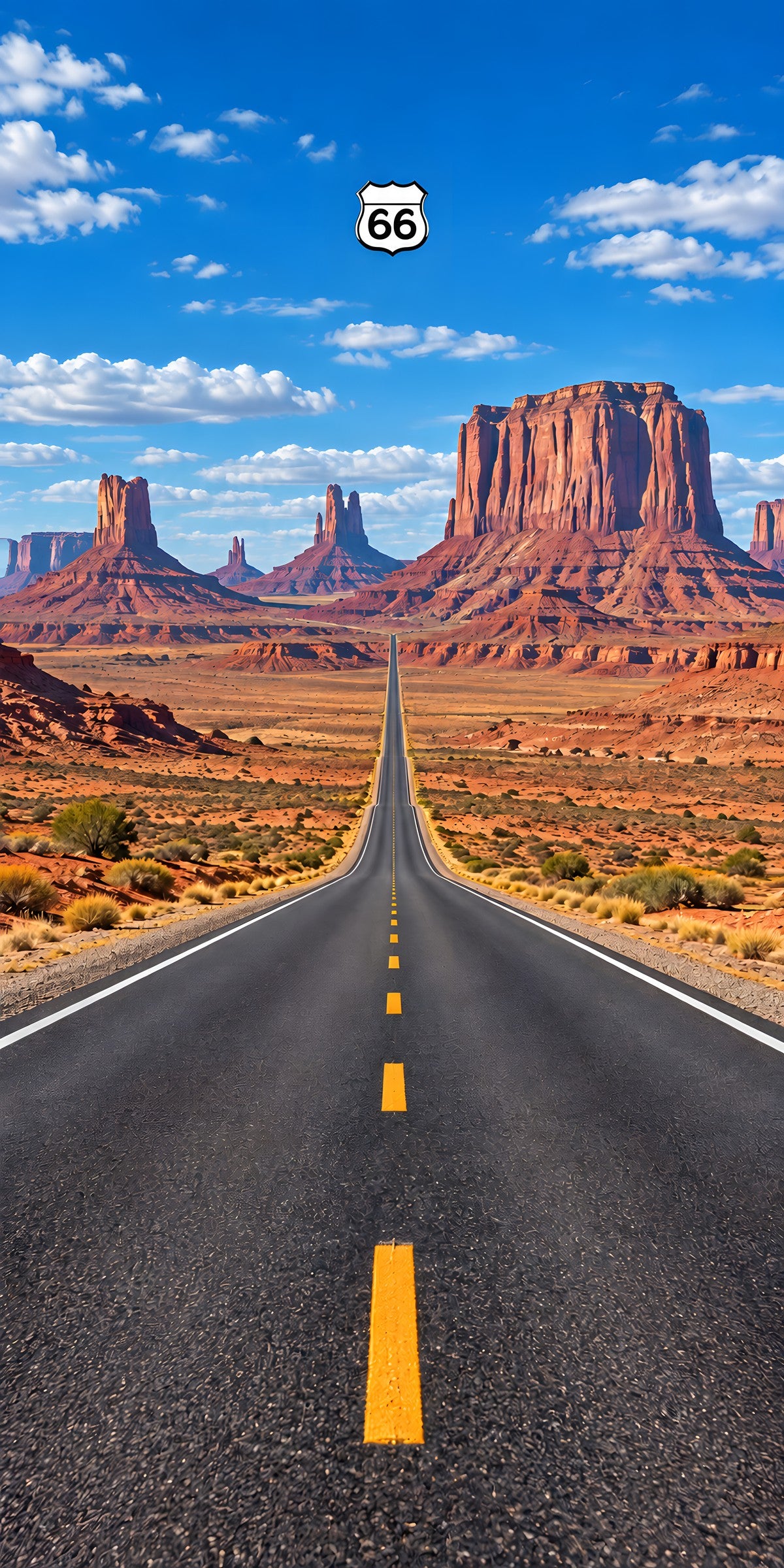 Route 66 Desert Road fridge wrap full design