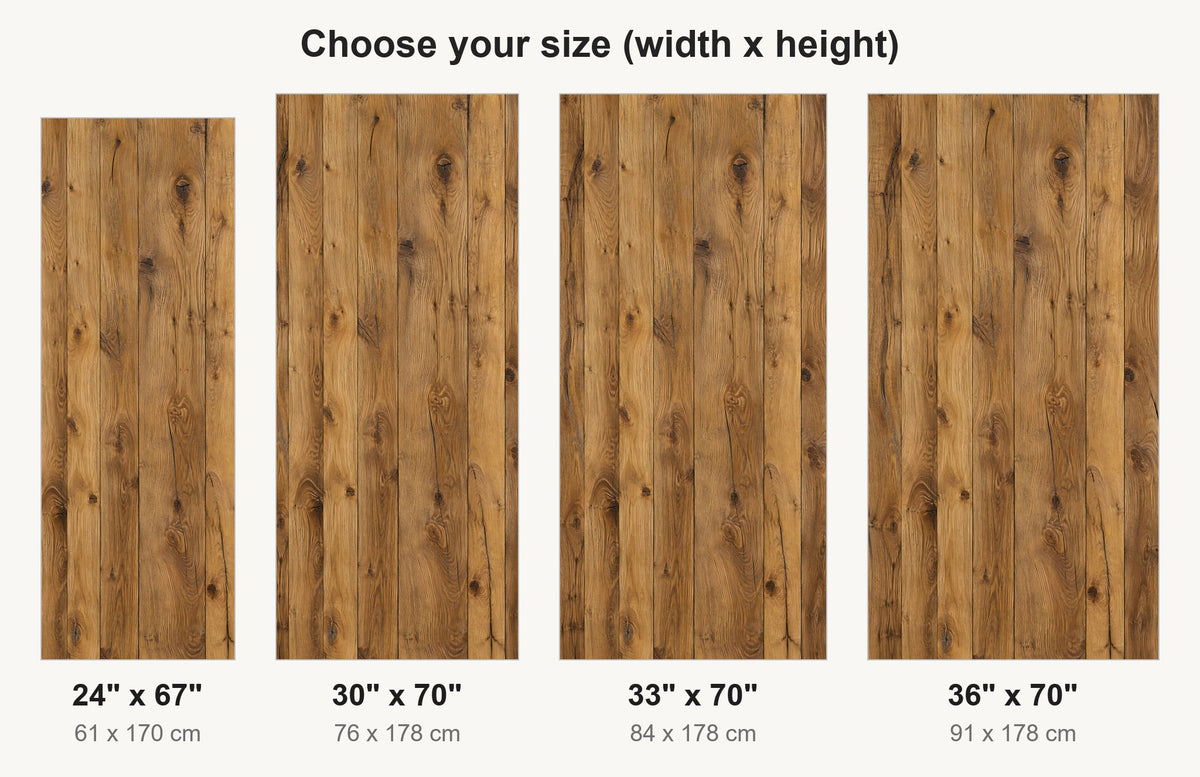 Rustic Wood Planks fridge wrap available sizes 24, 30, 33 and 36 inch