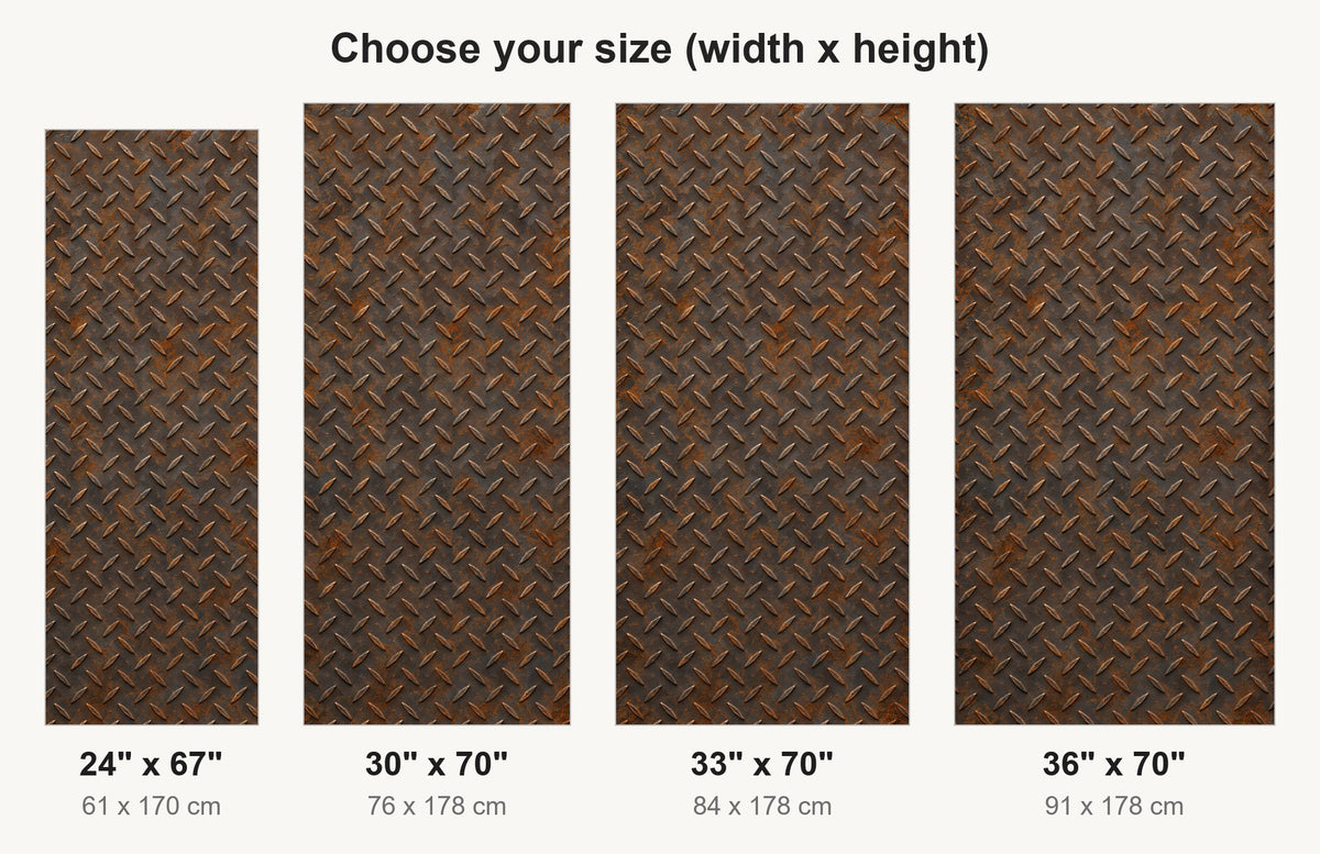 Rusty Diamond Plate fridge wrap available sizes 24, 30, 33 and 36 inch