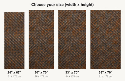 Rusty Diamond Plate fridge wrap available sizes 24, 30, 33 and 36 inch