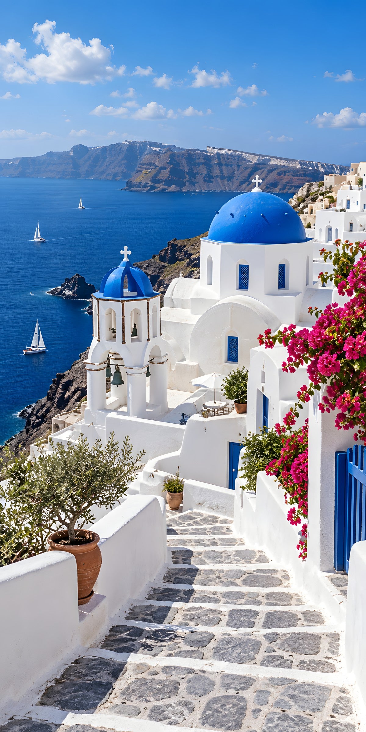 Santorini fridge wrap full design