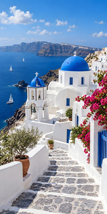 Santorini fridge wrap full design