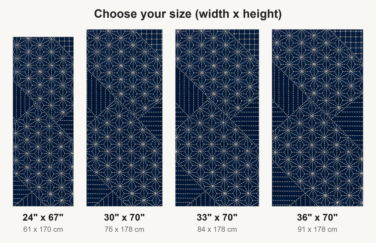 Sashiko Stitching fridge wrap available sizes 24, 30, 33 and 36 inch