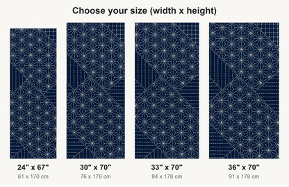 Sashiko Stitching fridge wrap available sizes 24, 30, 33 and 36 inch