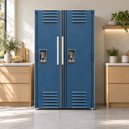School Lockers fridge wrap on a side-by-side refrigerator