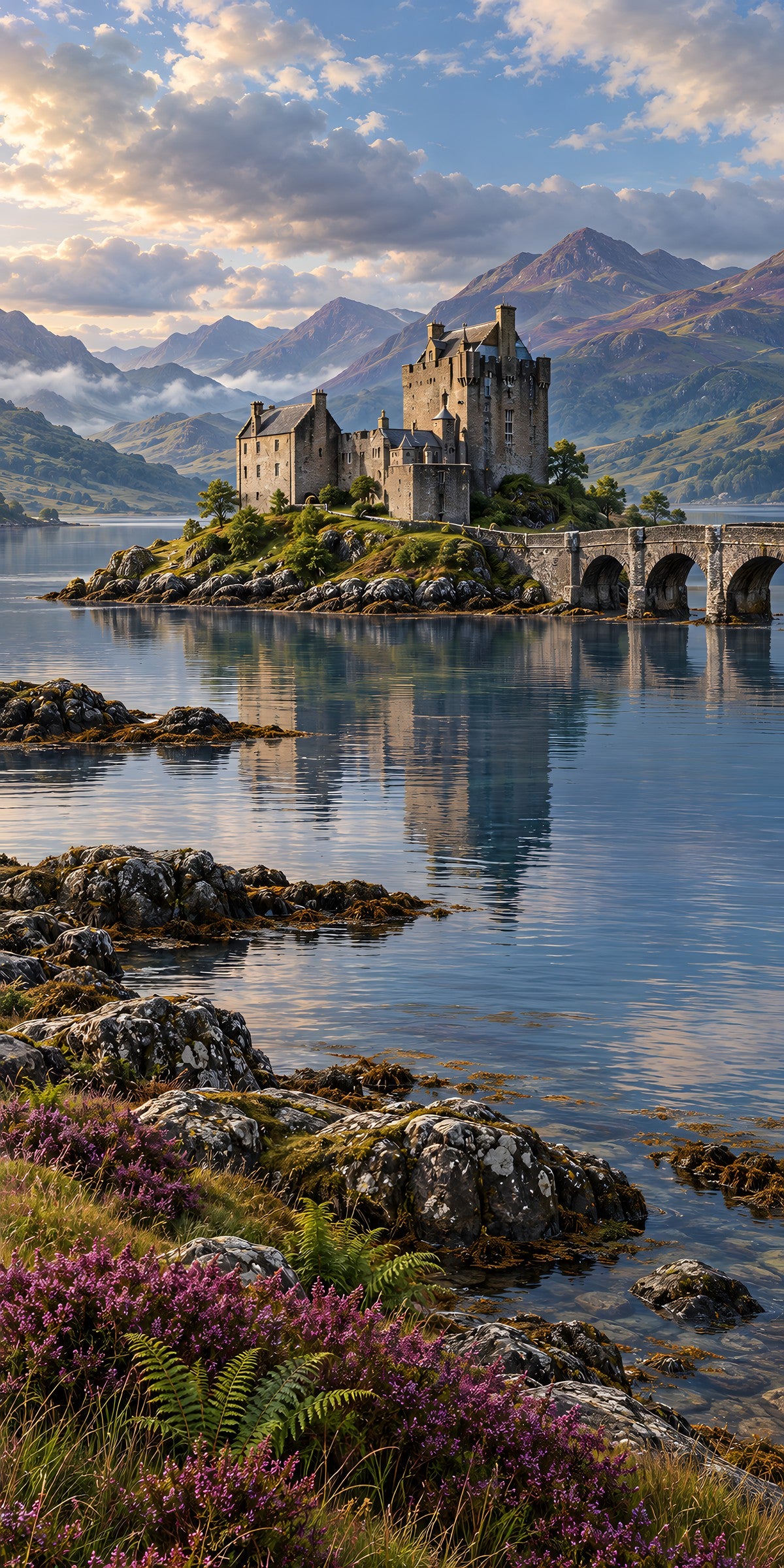 Scottish Highlands Castle fridge wrap full design