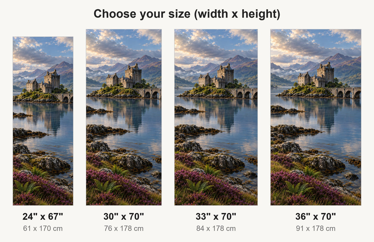Scottish Highlands Castle fridge wrap available sizes 24, 30, 33 and 36 inch
