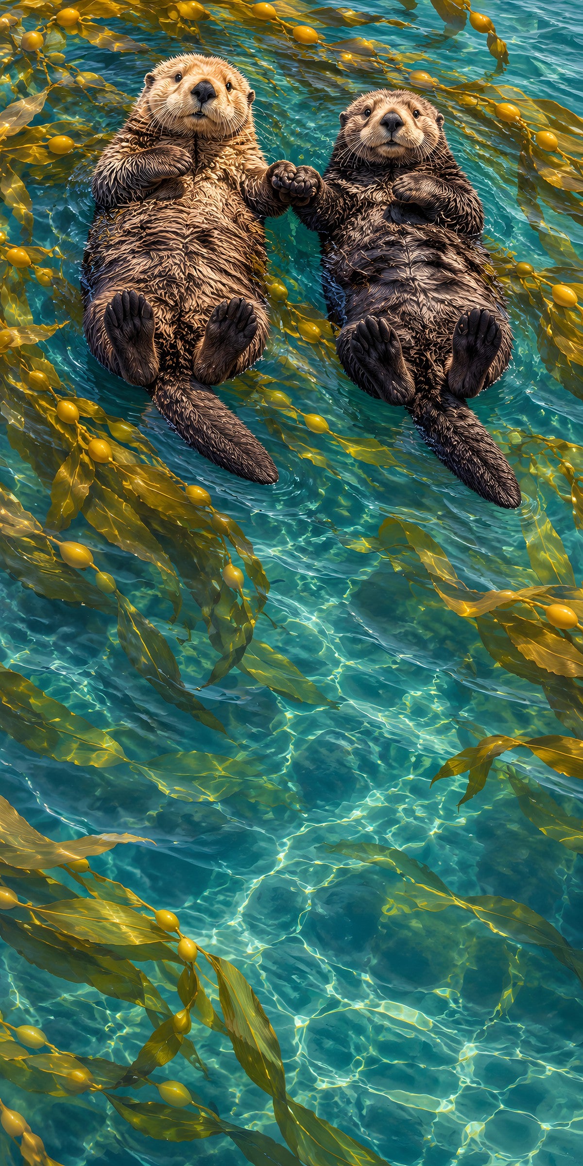 Sea Otters fridge wrap full design